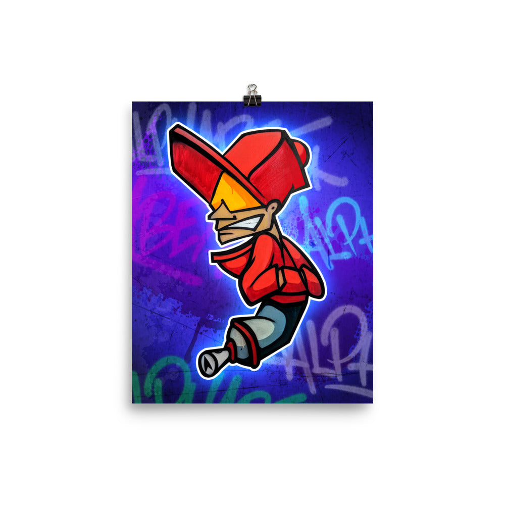 Red Airbrush Character - Poster
